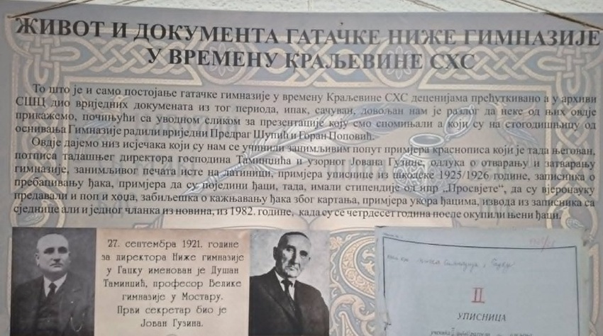 VREMEPLOV KROZ 160 GODINA ŠKOLSTVA: U GACKU OTVORENA JEDINSTVENA IZLOŽBA ARHIVSKIH DOKUMENATA